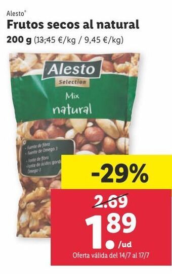 Lidl Frutos secos alesto oferta