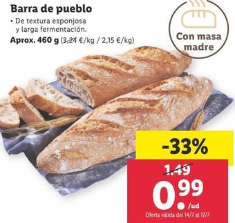 Lidl Pan de pueblo oferta