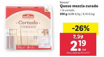 Lidl Queso mezcla roncero oferta