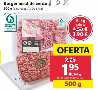 Lidl Carne picada de cerdo oferta