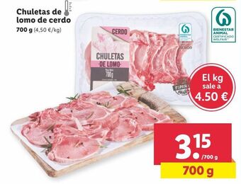 Lidl Chuletas de lomo de cerdo oferta