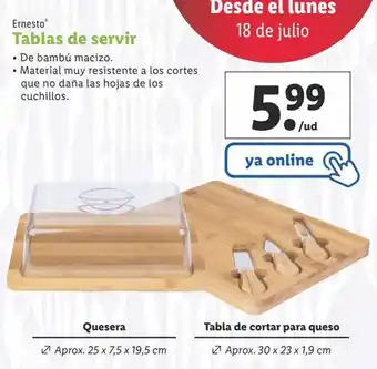 Lidl Tabla de quesos ernesto oferta