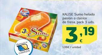 HiperDino Kalise Sumo Helado Pasión O Clásico De Fresa oferta