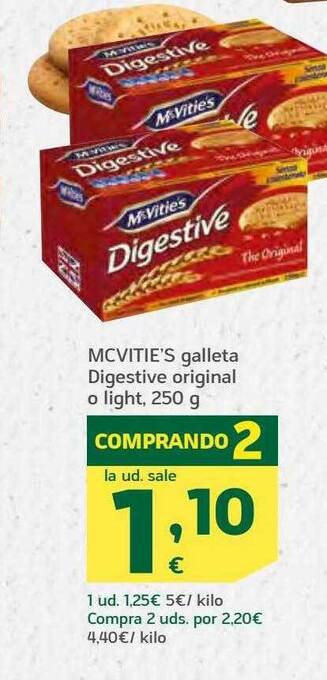HiperDino Mcvitie's Galleta Digestive Original O Light oferta