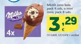 HiperDino Milka Cono Bola O Mini Cono oferta