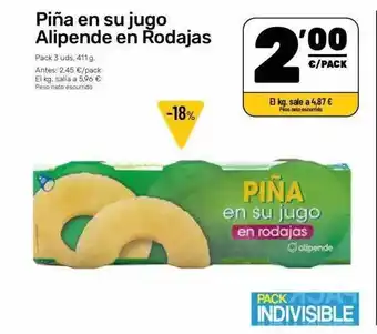 AhorraMas Piña En Su Jugo Alipende En Rodajas oferta