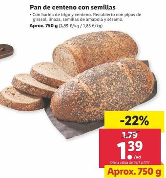 Lidl Pan de centeno oferta