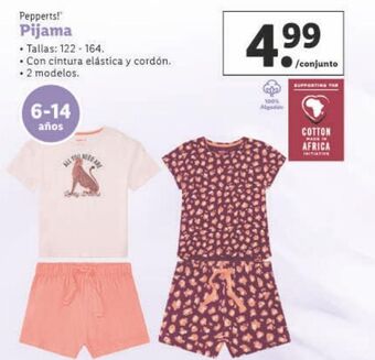 Lidl Pijama pepperts oferta