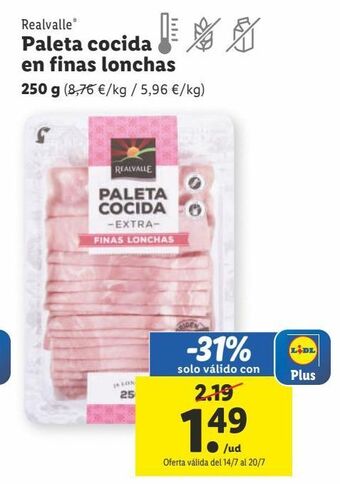 Lidl Paleta cocida realvalle oferta