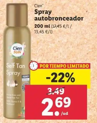Lidl Bronceador cien oferta