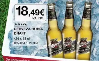 Costco Miller Cerveza Rubia Draft oferta