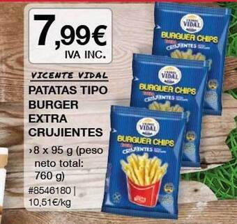 Costco Vicente Vidal Patatas Tipo Burger Extra Crujientes oferta