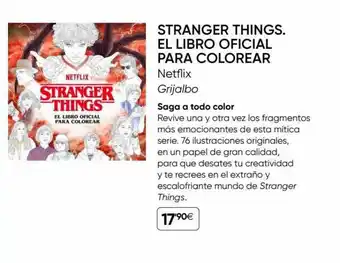 Fnac Stranger Things. El Libro Oficial Para Colorear Netflix Grijalbo oferta