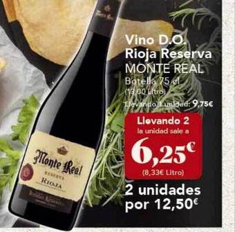 Gadis Vino D.o. Rioja Reserva Monte Real oferta