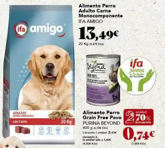 Gadis Alimento Perro Adulto Carne Monocomponente Ifa Amigo Alimento Perro Grain Free Pavo Purina Beyond oferta