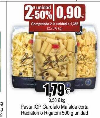 FROIZ Pasta Igp Garofalo Mafalda Corta Radiatori O Rigatoni oferta