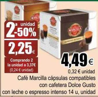 FROIZ Café Marcilla Cápsulas Compatibles Con Cafetera Dolce Gusto Con Leche O Espresso Intenso oferta