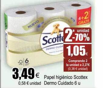 FROIZ Papel Higiénico Scottex Dermo Cuidado oferta