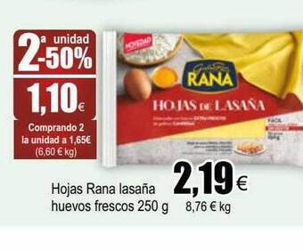FROIZ Hojas Rana Lasaña Huevos Frescos oferta