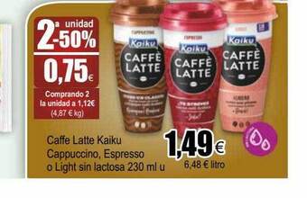 FROIZ Caffe Latte Kaiku Cappuccino Espresso O Light Sin Lactosa oferta
