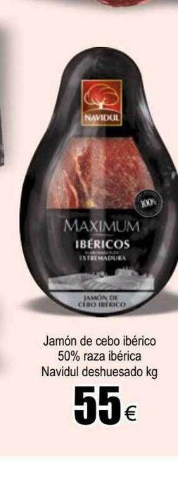 FROIZ Jamón De Cebo Ibérico 50% Raza Ibérica Navidul Deshuesado Kg oferta