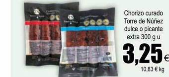 FROIZ Chorizo Curado Torre De Núñez Dulce O Picante Extra oferta