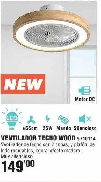Optimus Ventilador Techo Wood oferta