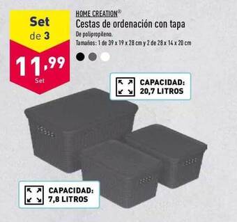 ALDI Home Creation Cestas De Ordenación Con Tapa oferta