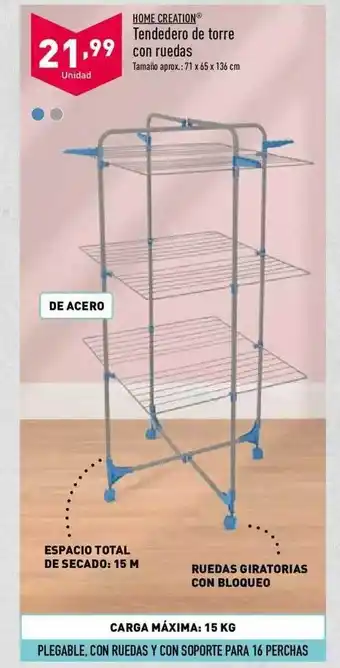 ALDI Home Creation Tendedero De Torre Con Ruedas oferta
