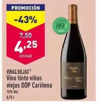 ALDI Vinas Viejas Vino Tinto Viñas Vieja Dop Cariñena oferta