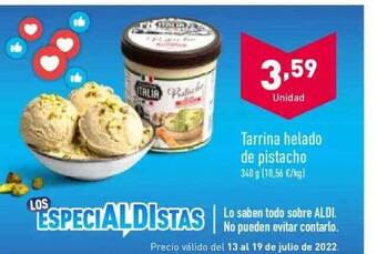 ALDI Tarrina Helado De Pistacho oferta
