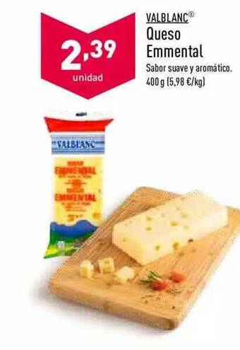 ALDI Valblanc Queso Emmental oferta