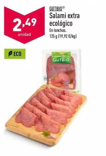 ALDI Gutbio Salami Extra Ecológico oferta