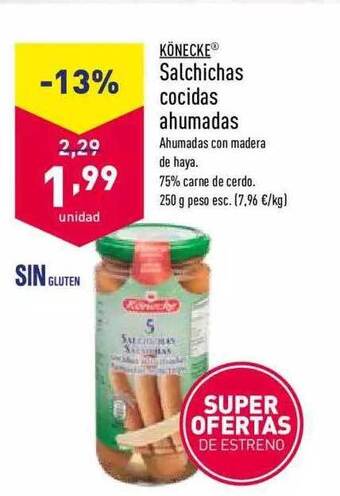ALDI Könecke Salchichas Cocidas Ahumadas oferta