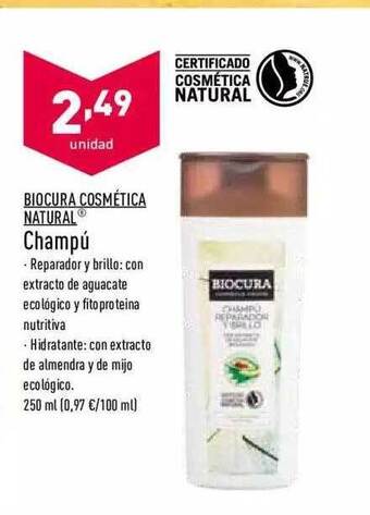 ALDI Biocura Cosmética Natural Champú oferta