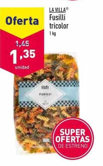 ALDI La Villa Fusilli Tricolor oferta