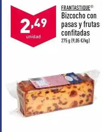 ALDI Frantastique Bizcocho Con Pasas Y Frutas Confitadas oferta