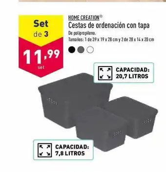 ALDI Home Creation Cestas De Ordenación Con Tapa oferta