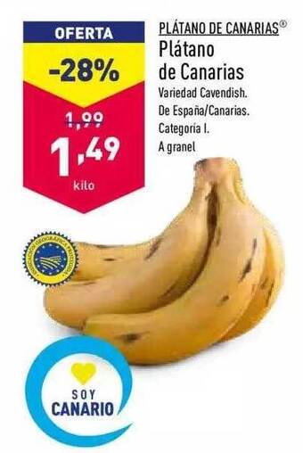 ALDI Plátano De Canarias Plátano De Canarias oferta