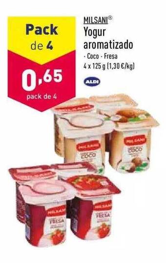 ALDI Milsani Yogur Aromatizado oferta