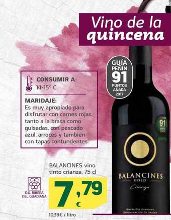HiperDino Balancines Vino Tinto Crianza oferta