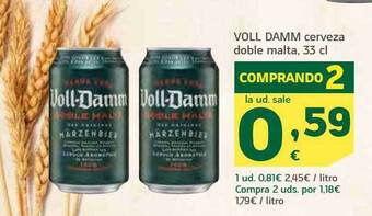 HiperDino Voll Damm Cerveza Doble Malta oferta