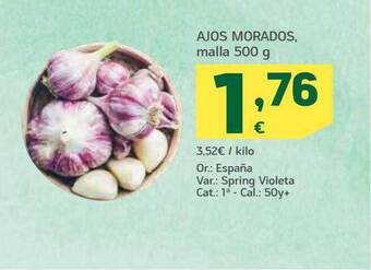 HiperDino Ajos Morados Malla 500 G oferta