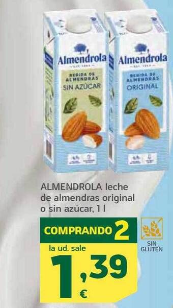 HiperDino Almendrola Leche De Almendras Original O Sin Azúcar oferta
