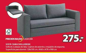 JYSK Sofá Cama Skillebekk oferta