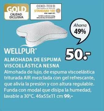 JYSK Wellpur Almohada De Espuma Viscoelastica Nesna oferta