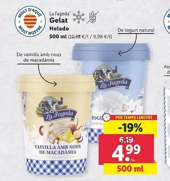 Lidl La Fageda Helado oferta