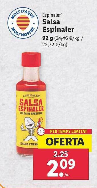 Lidl Espinaler Salsa Espinaler oferta