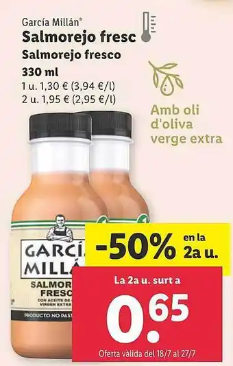 Lidl -50% En La 2a U García Millán Salmorejo Fresco oferta