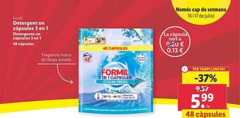 Lidl Formil Detergente En Cápsulas 3 En 1 oferta